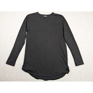 Elwood Men Shirt Medium Crewneck Long Sleeve Basic Tee Curved‎ Hem Staple